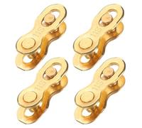 sourcing map 4pairs Bicycle Missing Link 11 Speed Reusable Steel Bicycle Chain Link Connector Quick Link Bicycle Chain Coupling for Mountain Bikes Road Bicycle Chain Replacement, Gold