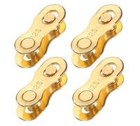 sourcing map 4pairs Bicycle Missing Link 12 Speed Reusable Steel Bicycle Chain Link Connector Quick Link Bicycle Chain Coupling for Mountain Bikes Road Bicycle Chain Replacement, Gold