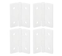 Sourcing Map 4PC White Acrylic Piano Hinge - 1.8x1.5 Inch Mini Hardware for Cases, Boxes, and Handicrafts