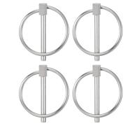 sourcing map 4Pcs 0.16" x 1.38" Tractor Pins 304 Stainless Steel Linch Pin Assortment Kit with Ring for Trailers, Farm Tractors, Trucks, Lawn Mowers, Silver