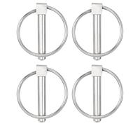 sourcing map 4Pcs 0.31" x 1.65" Tractor Pins 304 Stainless Steel Linch Pin Assortment Kit with Ring for Trailers, Farm Tractors, Trucks, Lawn Mowers, Silver