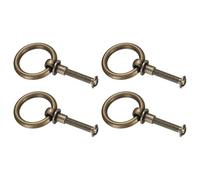 sourcing map 4Pcs 0.98 Inch Brass Drawer Pulls and Knobs Cupboard Cabinet Drawer Rings Pulls Knob with Screws for Dresser Cabinet Closet Cupboard, Bronze