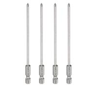 sourcing map 4pcs #0 Phillips Screwdriver Bit PH0 1/4" Hex Shank 4.3" (110mm) Long 3mm Rod Magnetic Cross Head Drill Bits S2 Steel Industrial Screw Driver Bit for Electric Power Tools, Gray