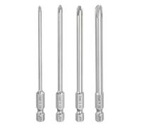 sourcing map 4pcs #1/2/3 Phillips Screwdriver Bit PH1+PH2+PH3 1/4" Hex Shank 4" (100mm) Long 0.12/0.16/0.2/0.24" Rod Magnetic Cross Head Drill Bits S2 Steel Industrial Screw Driver for Drills
