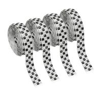 sourcing map 4Pcs 1.2 cm x 4 Yard Rhinestone Ribbon, Self-Adhesive Crystal Rhinestone Strips Diamond Bling Tape Curtain Edge Decorative Trim for DIY Crafts Clothes Wedding Party, Black