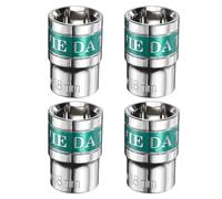sourcing map 4pcs 1/2" Drive 6 Points Socket 18mm Metric Shallow Impact Socket CR-V Steel Flip Socket Spindle Axle Nut Impact Socket for Home Auto Hex Nuts Bolts Repair, Silver Green