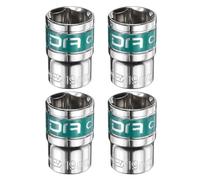 sourcing map 4pcs 1/2" Drive 6 Points Socket 19mm Metric Shallow Impact Socket CR-V Steel Flip Socket Spindle Axle Nut Impact Socket for Home Auto Hex Nuts Bolts Repair, Silver Green