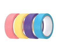 sourcing map 4pcs 1-3/16" x 22 Yard Colored Masking Tape Universal Crepe Paper Colorful Masking Painter Tape for Art Drawing DIY Handcraft Sealing, Blue Pink Purple Yellow