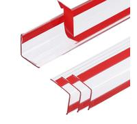 sourcing map 4Pcs 1.3 ft x 0.98 Inch Edge Corner Protectors, Self Adhesive Wall Corner Protector for Furniture Table Door Wall Edge Guard, Clear