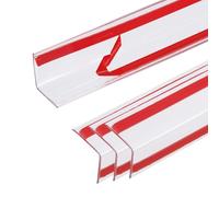 sourcing map 4Pcs 1.3 ft x 1.18 Inch Edge Corner Protectors, Self Adhesive Wall Corner Protector for Furniture Table Door Wall Edge Guard, Clear