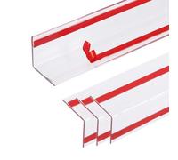sourcing map 4Pcs 1.3 ft x 1.57 Inch Edge Corner Protectors, Self Adhesive Wall Corner Protector for Furniture Table Door Wall Edge Guard, Clear