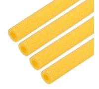 sourcing map 4pcs 1/3" ID Pipe Insulation Foam Tube, Foam Pipe Tubing Covers 0.63" OD Wrap Roll Bar Tubing 3.3FT Long - Heat Preservation for Handle Heat Water/Pipe Freeze Protection, Gold