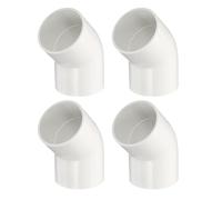sourcing map 4pcs 1.5" 45 Degree Elbow Pipe Fittings, Furniture Construction Grade 2-Way 45 Degree Elbow PVC Corner Adapter for DIY Construction Furniture Garden Shelf Connection, White