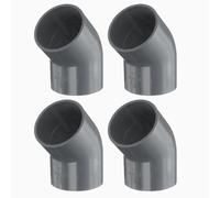 sourcing map 4pcs 1.5" 45 Degree Elbow Pipe Fittings, Furniture Construction Grade 2-Way 45 Degree Elbow PVC Corner Adapter for DIY Construction Furniture Garden Shelf Connection, Grey