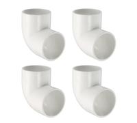 sourcing map 4pcs 1.5" 90 Degree Elbow Pipe Fittings, Furniture Construction Grade 2-Way 90 Degree Elbow PVC Corner Adapter for DIY Construction Furniture Garden Shelf Connection, White