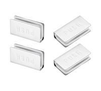 sourcing map 4Pcs 1.6" Magnetic Latch Clamp, Steel Glass Cabinet Clip, Metal Rectangular Adjustable Frameless Glass Clamp for Cabinet, Glass Door, Wardrobe, Chrome