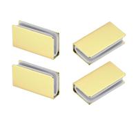sourcing map 4Pcs 1.6" Magnetic Latch Clamp, Steel Glass Cabinet Clip, Metal Rectangular Adjustable Frameless Glass Clamp for Cabinet, Glass Door, Wardrobe, Gold