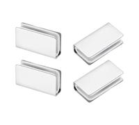 sourcing map 4Pcs 1.6" Magnetic Latch Clamp, Steel Glass Cabinet Clip, Metal Rectangular Adjustable Frameless Glass Clamp for Cabinet, Glass Door, Wardrobe, Silver