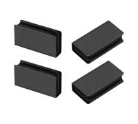 sourcing map 4Pcs 1.6" Magnetic Latch Clamp, Steel Glass Cabinet Clips, Metal Rectangular Adjustable Frameless Glass Clamp for Cabinet, Glass Door, Wardrobe, Black