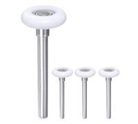 sourcing map 4pcs 1.8" White Nylon Garage Door Rollers for 2" Garage Track, 4.25" Long Stem Quiet Garage Door Wheels, 11 Ball Bearings, White
