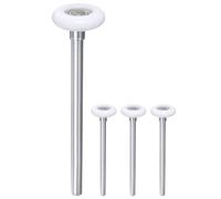sourcing map 4pcs 1.8" White Nylon Garage Door Rollers for 2" Garage Track, 7" Long Stem Quiet Garage Door Wheels, 11 Ball Bearings, White