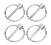 sourcing map 4Pcs 1/8" x 1" Linch Pin with Ring, Stainless Steel Round Linch Pins for Boat Kayak Canoe, Trailer Trolley Trucks Mowers, Silver
