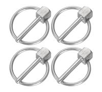 sourcing map 4Pcs 1/8" x 3/4" Linch Pin with Ring, Stainless Steel Round Linch Pins for Boat Kayak Canoe, Trailer Trolley Trucks Mowers, Silver