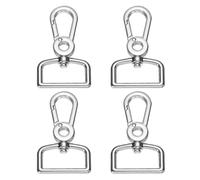 sourcing map 4Pcs 1 Inch Snap Hooks, Swivel Lobster Claw Clasps with D Ring, Zinc Alloy Purse Hardware Accessories for Keychain Making and Craft Projects, Silver