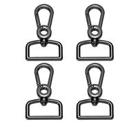 sourcing map 4Pcs 1 Inch Snap Hooks, Swivel Lobster Claw Clasps with D Ring, Zinc Alloy Purse Hardware Accessories for Keychain Making and Craft Projects, Dark Grey