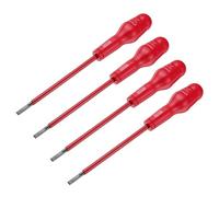 sourcing map 4pcs 1000v Insulated Electrician Screwdriver 6x150mm CR-V Magnetic Slotted Flat Head Insulation Screwdrivers, Red