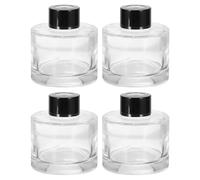 sourcing map 4pcs 100ml/3.4oz Empty Glass Diffuser Bottle 2.8" x 2.6" Refillable Fragrance Accessories Aromatherapy Jar Container for Replacement Reed Diffuser DIY Home Bathroom Transparent