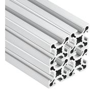 sourcing map 4Pcs 1010/10 Series 1x1 Inch 400mm Aluminum Extrusion Profile, European Standard Anodized Linear Rail for 3D Printer Part, CNC Machine, Linear Rail Guide Frame (Silver)
