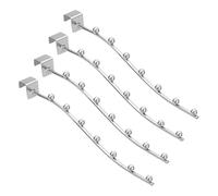 sourcing map 4Pcs 11.42" Wall Mount Waved Waterfall Hanger Rack 7 Beads, Metal Garment Hook Clothes Display Hooks Wall Hangers Organizer for Homes, Supermarket, Clothing Stores (Silver)