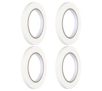 sourcing map 4pcs 12mm x 50 m Colored Masking Tape Universal Crepe Paper Colorful Masking Painter Tape for Art Drawing DIY Handcraft Labeling Sealing, White