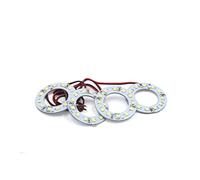 sourcing map 4pcs 12V White 40mm 12 LED Ring Light for Car Automobile