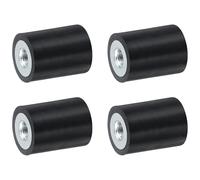 sourcing map 4Pcs 15 x 20mm M5 Thread Female Rubber Mounts, Vibration Isolators, Replaces Anti Vibration Pads Flat Silent Block Base Block