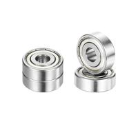 sourcing map 4pcs 1614ZZ Deep Groove Ball Bearings 3/8" ID x 1-1/8" OD x 3/8" Height Miniature Bearings Double Metal Shielded Chrome Steel Z3 Bearing for Engineering Machinery, ABEC5