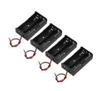 sourcing map 4Pcs 18650 Battery Holder, 2 Slots 3.7V 18650 Battery Case Storage Box for Electronic Applications and DIY Small Hobby Projects, Black