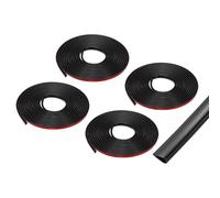 sourcing map 4Pcs 19.6 ft Weather Stripping, Silicone Self-Adhesive Door Seal Strip Fire Smoke Seal for Exterior Door Frame Windows Shower Glass Gap, Black