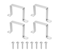 sourcing map 4pcs 2-3/4" x 2-3/4" Square Pipe Clamp, 304 Stainless Steel U Shaped Connector Bracket Heavy Duty Tube Strap Buckle with Self-Tapping Screws for Tube Installation