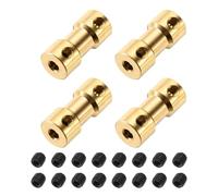 sourcing map 4Pcs 2.3mm to 3mm Brass Shaft Coupling Joint Connector with Screws Flexible Motor Shaft Coupler for RC Model Car Airplane Motor Wheels Tires Shaft