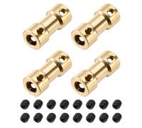 sourcing map 4Pcs 2.3mm to 5mm Brass Shaft Coupling Joint Connector with Screws Flexible Motor Shaft Coupler for RC Model Car Airplane Motor Wheels Tires Shaft