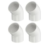 sourcing map 4pcs 2" 45 Degree Elbow Pipe Fittings, Furniture Construction Grade 2-Way 45 Degree Elbow PVC Corner Adapter for DIY Construction Furniture Garden Shelf Connection, White