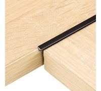 sourcing map 4Pcs 2.9ft x 0.24" T Molding Floor Transition Strips, Aluminium Alloy Vinyl Flooring Gap Trim for Joining Laminate Planks Tiles Floor Gaps, Black
