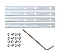 sourcing map 4pcs 20 Series Straight Line Connector 4 Inch with M5 Mounting Screws and Wrench Corner Bracket for T/V Slot 2020 Series Carbon Steel Extrusion Profile, Silver Tone