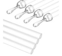 sourcing map 4Pcs 24" Acrylic Drapery Wand, Invisible Curtain Pull Rod with Hook, Universal Tilt Wand Replacement Part for High Hanging Curtain Opening-Closing, Clear