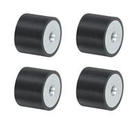 sourcing map 4Pcs 25 x 20mm M6 Female Thread Rubber Mounts, Vibration Isolator, Replaces Anti Vibration Pads Flat Silent Block Base Block