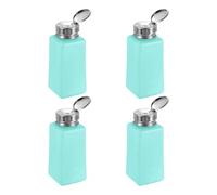 sourcing map 4PCS 250ML(8.5oz) Push Down Alcohol Dispenser Pump Liquid Press Empty Bottles Refillable Container for Acetone Cleanser Nail Polish Remover, Green