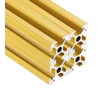 sourcing map 4Pcs 250mm 2020 Aluminum Extrusion Profile, European Standard Anodized Linear Rail for 3D Printer Part, CNC Machine, Linear Rail Guide, Yellow