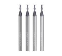 sourcing map 4pcs 2mm Dia 4mm Shank Square Nose End Mill 2 Flutes HRC45 Carbide AlTiN Coated CNC Router Bits Cutter Tools for End Milling CNC Machining